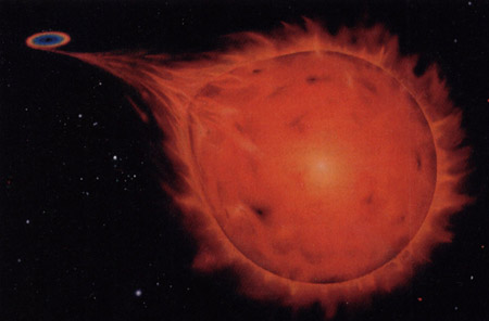 Аккреция звезды-гиганта на чёрную дыру