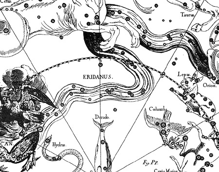 Созвездие Эридан из атласа Яна Гевелия
